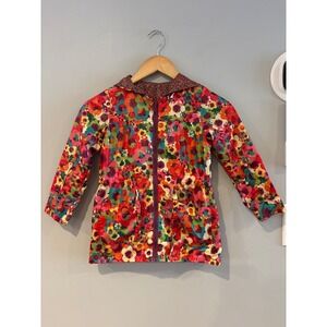 BOBOLI Reversible Floral Print Hooded Rain windbreaker Jacket Girls 6